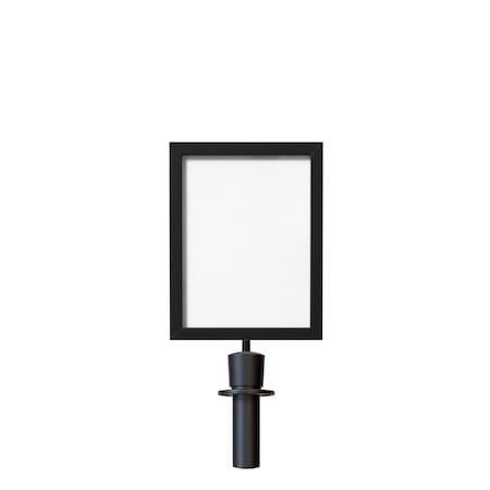 Stanchion Post Top Sign Frame 11x14 V BLK Steel, Cancel Symbol